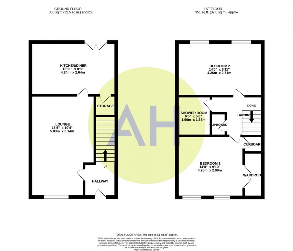 Floorplan for Dowland Close, Manchester