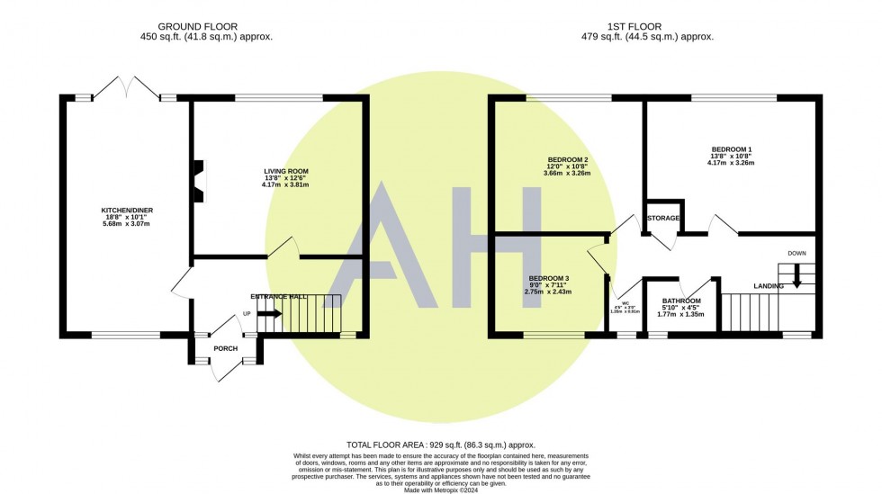 Floorplan for Salcombe Close, Sale