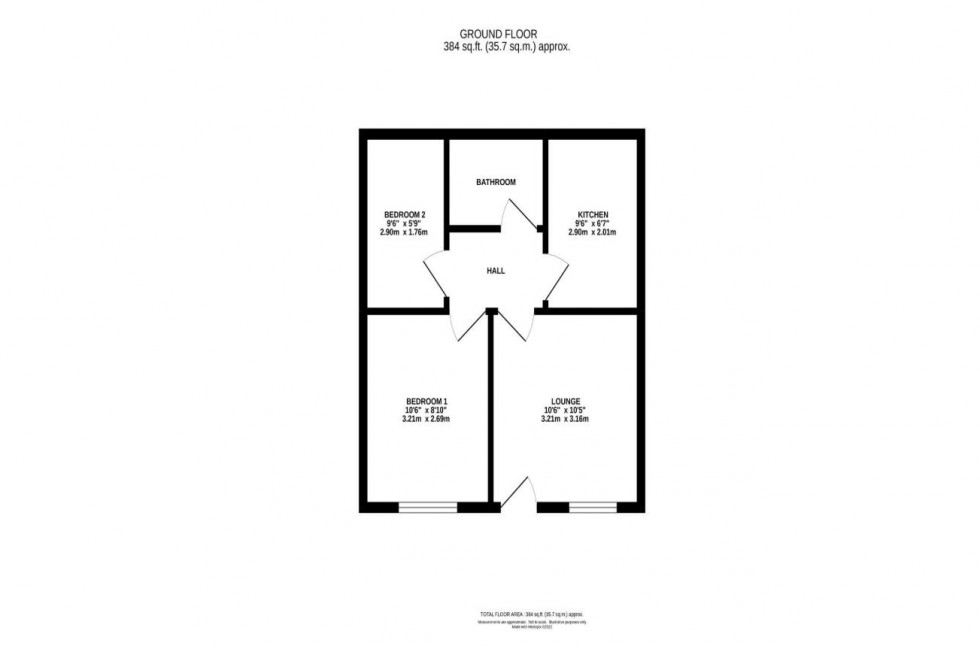 Floorplan for 4 x 2 bed Apartments, Riddings Road, Timperley, Altrincham